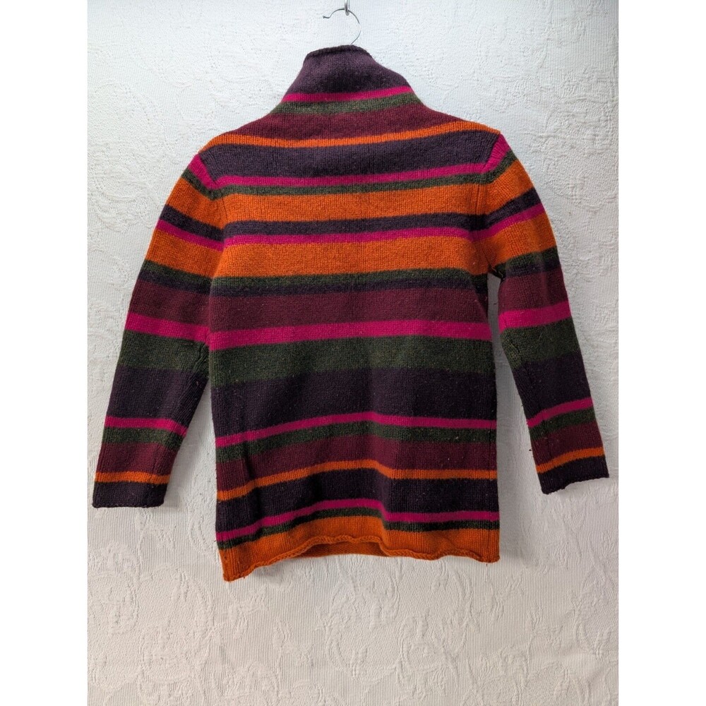 PARAPHRASE Wool Color block Striped Sweater Women Medium Mock Turtle Vintage